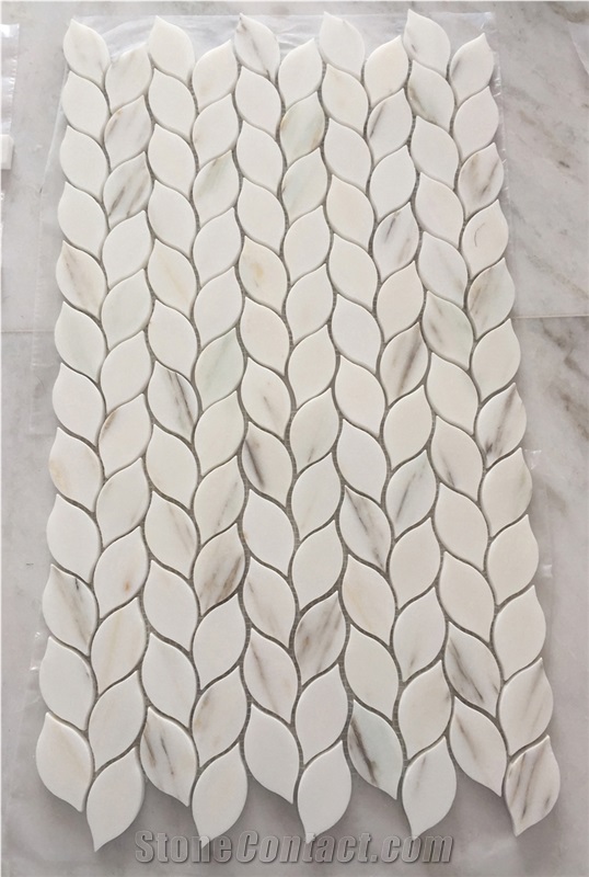 Leaf Shape White Marble Mosaic