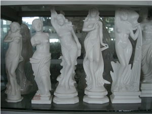 Small White Marlbe Statue Sculpture for Decoration