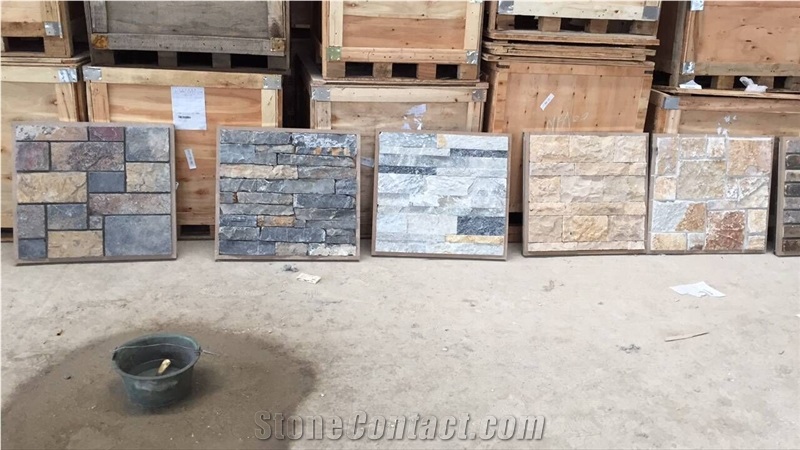 Square Black and Yellow Buidling Stone,Exterior Wall Stone,Castle Stone,Loose Random Wall Stone