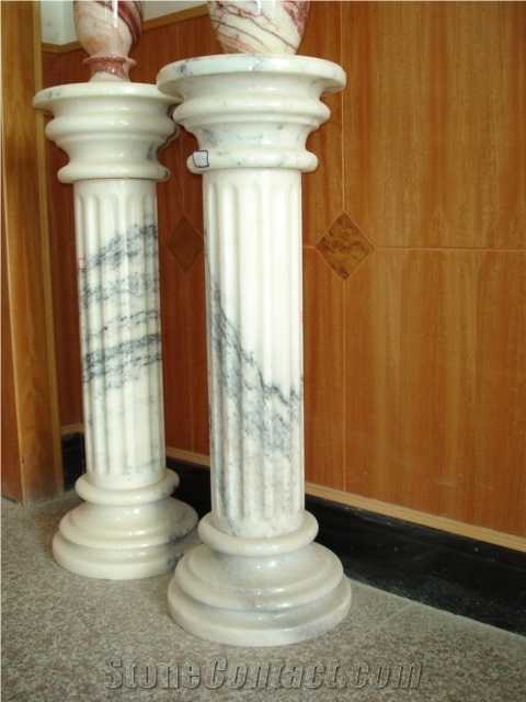 White Marble Column Pedestal for Decoration