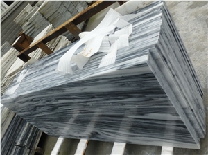 Baoxing Mountain White Marble Slabs with Black Veins for Tiles/Countertops