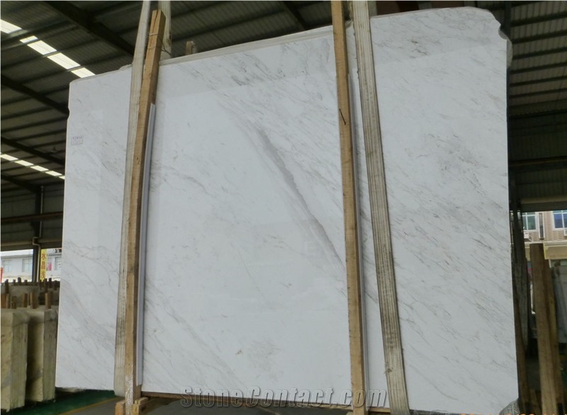 Decoration Materials White Volakas Marble Slabs for Tiles/Vanity Tops/Wall Tiles