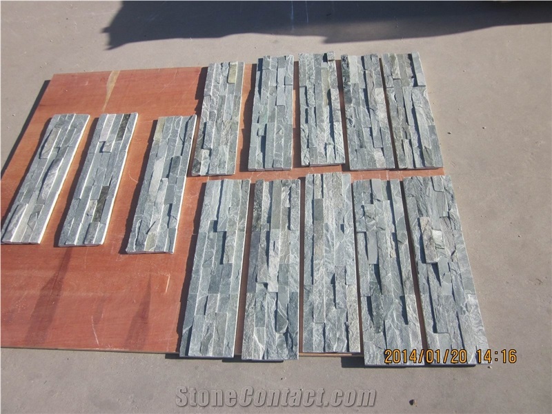 Dfx - 015b, Light Green Culture Stone, Surface Natural Ledger Panels