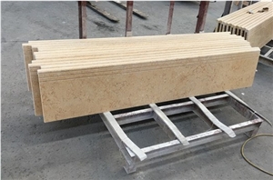Beige Marble ,Sunny Beige Stairs , Cheap Stairs and Steps Made in China , Natural Marble Stair Treads and Staircase Risers