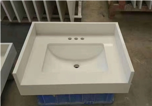 Pure White Quartz Stone Bath Top/Engineered Stone/Artificial Stone/Solid Surface Silestone Vanity Top