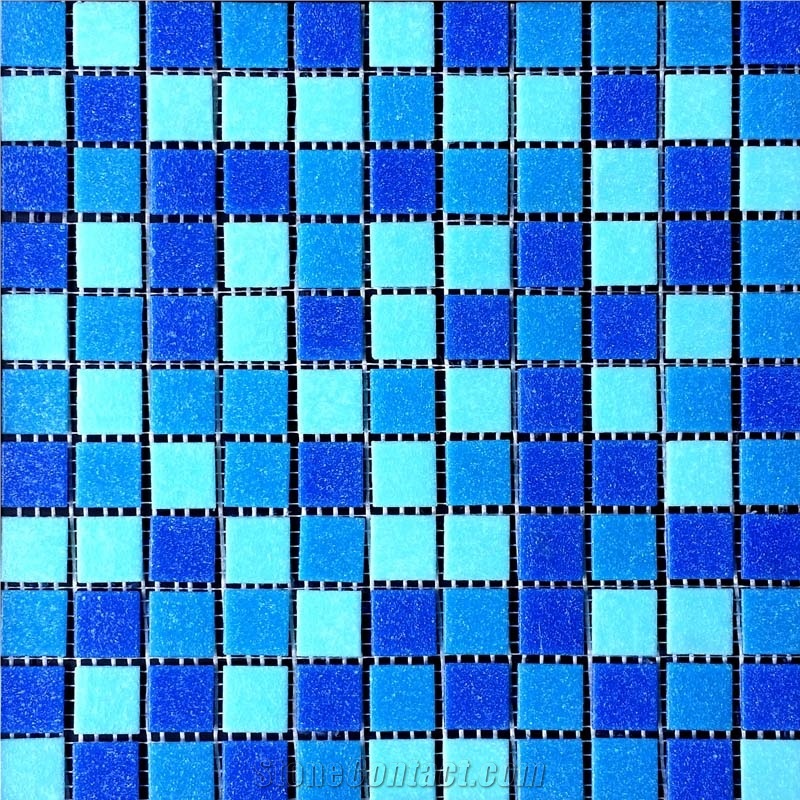 Blue Glass Mosaic,Polished Blue Wall Glass ,Floor Mosaic Tiles ,Blue Mosaic Tiles