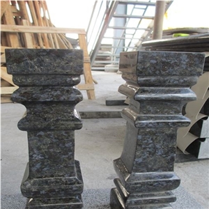 Butterfly Blue Granite Fence/Natural Granite Stone Palisade Fence/Stone Pillar with Pineapple Surface/Granite Gates, Fence