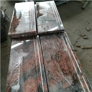 China Multi-Color Red Grey Granite Polished Stair Step