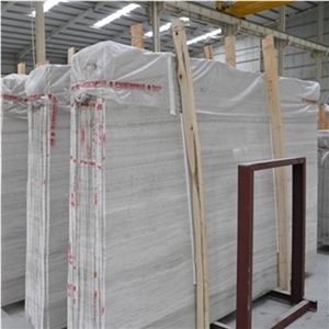 China White Wood Veins Grain Marble Tiles & Slabs/Marble Skirting/Marble Floor Covering Tiles