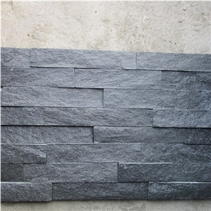 Natural Black Slate Stone Split Face Culture Stone,Black Cultured Stone for Wall Cladding, Stacked Stone Veneer/Thin Stone Veneer/Ledge Stone/Feature Stone/Beautiful Decor Stone