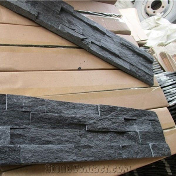 Natural Black Slate Stone Split Face Culture Stone,Black Cultured Stone ...