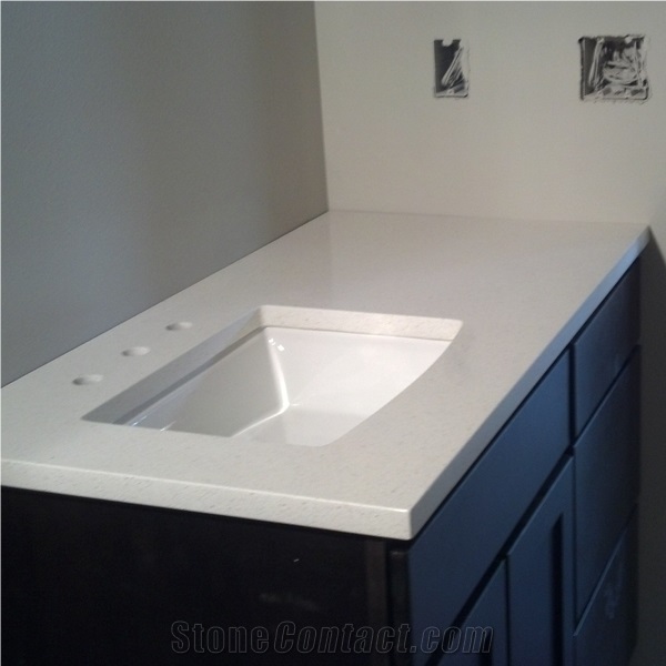 Pure White Quartz Stone Bath Top/Engineered Stone/Artificial Stone/Solid Surface Silestone Vanity Top/Quartz Stone Bathroom Tops