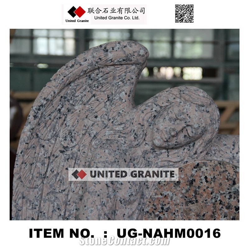Ug-Naam0016 Huidong Red Granite Angel with Heart Monument