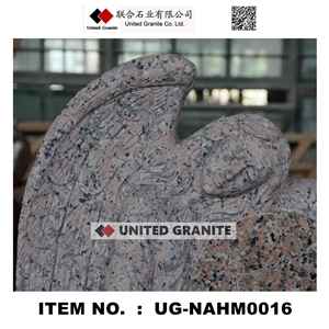 Ug-Naam0016 Huidong Red Granite Angel with Heart Monument