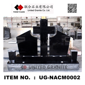 Ug-Nacm0002 Shanxi Black Polished Cross Monument