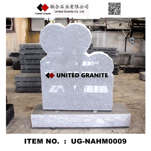 Ug-Nahm0009 Light Gray G633 Upright Double Heart Monument & Tombstone