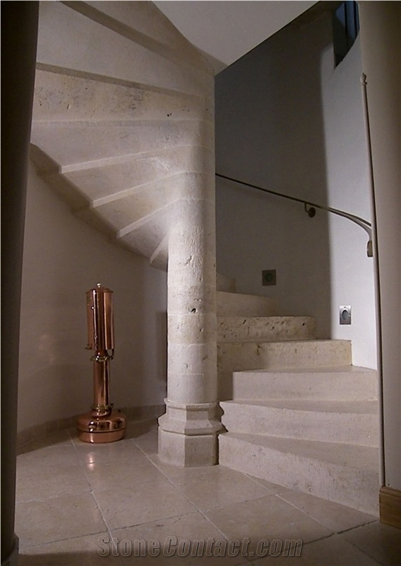 French Limestone Helicoidal Staircase