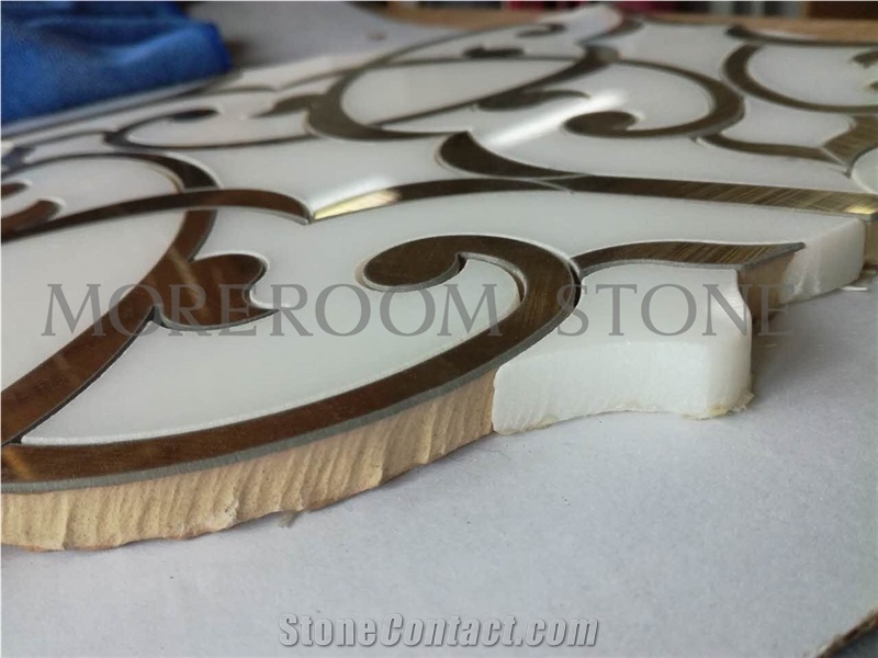 2017 Hot Sale Kitchen Backsplash Tile Waterjet Mosaic Metal Mosaic Tiles