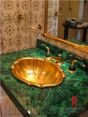 Green Malachite Green Serpentine Stone for Bathroom Decoration