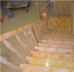 High Quality Natural Pink Onyx Stairs & Steps