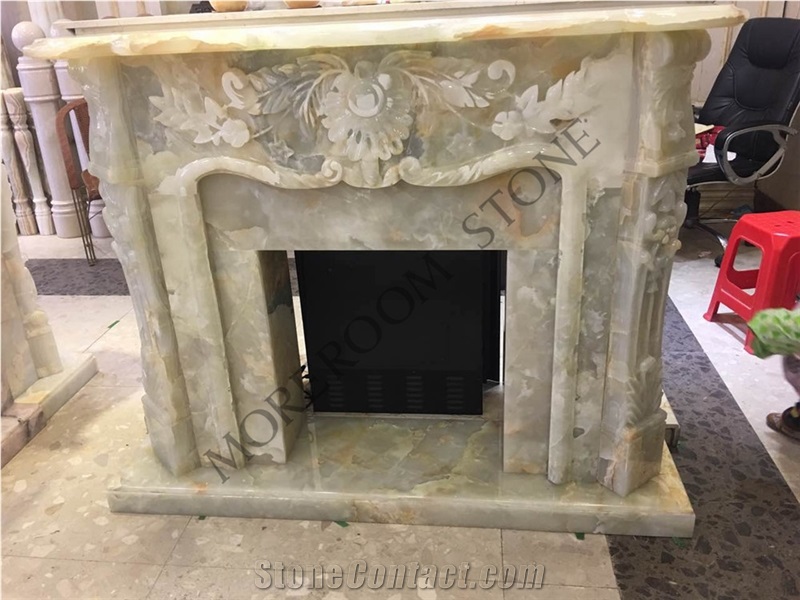 Promotional Discount Price White Carrara Marble Fireplace Design in Stock