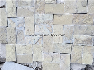 Beige Limestone Mushroomed Stone(20*10*4cm)/Beige Limestone Mushroomed Cladding/Beige Mushroom Stone/Building Stone/Mushroom Wall Cladding/Limestone Mushroom Wall Tile
