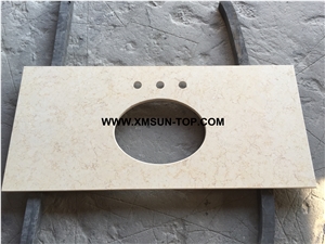 Beige Marble Kitchen Countertops Round Cut Out/Beige Marble Custom Countertops/Beige Marble Kitchen Worktops/Beige Marble Counter Tops/Beige Marble Counter Tops/High Quality