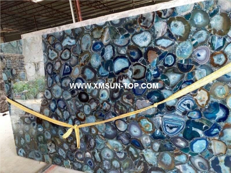 Blue Gemstone Slabs&Tiles/Blue Semiprecious Stone Panels/Blue Precious Stone Slabs/Blue Semiprecious Stone Wall Covering/Interior Decoration