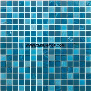 Blue Glass Mosaic/Square Glass Mosaic/Mosaic Pattern/Floor Mosaic/Wall Mosaic/Polished Mosaic/Customized Mosaic Tile