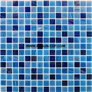 Blue Glass Mosaic/Square Glass Mosaic/Mosaic Pattern/Floor Mosaic/Wall Mosaic/Polished Mosaic//Interior Decoration/Customized Mosaic Tile/Mosaic Tile for Bathroom&Kitchen&Hotel Decoration