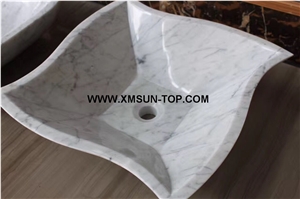 Carrara White Marble Kitchen Sinks&Basins/White Marble Stone Bathroom Sinks&Basin/Irregular Sinks&Basins/Natural Stone Basins&Sinks/Wash Basins/Home Decoration/Marble Sink&Basin for Hotel
