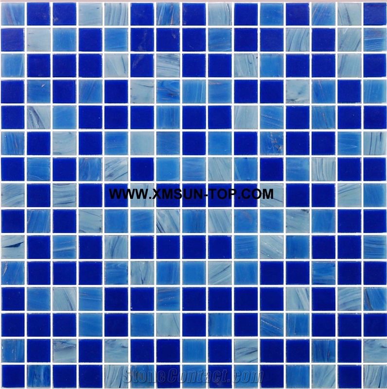 Dark Blue Color Glass Mosaic/Square Glass Mosaic/Mosaic Pattern/Floor Mosaic/Wall Mosaic/Polished Mosaic/Customized Mosaic Tile