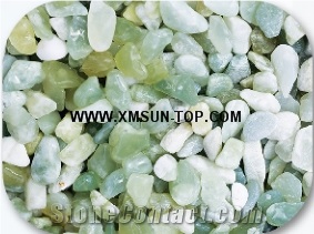 Green Pebbles with Different Size(Machine Cutting)/Green Pebbles/Round Pebbles/Pebble for Landscaping Decoration/Wall Cladding Pebble/Flooring Paving Pebble