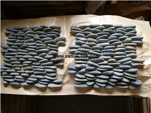 Grey Standing Pebble Mosaic Tile /Natural River Stone Mosaic for Wall Covering&Flooring/Pebble Mosaic in Mesh/Stacked Pebble Mosaic/Pebble Mosaic for Bathroom&Kitchen/Interior Decoration
