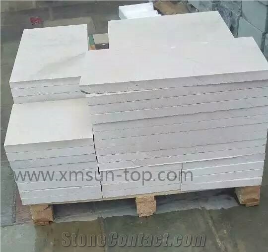 Honed White Sandstone Cube Stone/ Pure White Sandstone Cobble Stone/Snow White Sandstone Paving Sets/Natural Stone Floor Covering/Courtyard Road Pavers/Landcaping Stone