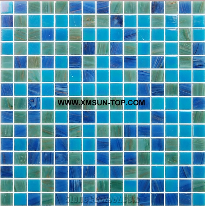 Light Blue Glass Mosaic/Square Glass Mosaic/Mosaic Pattern/Floor Mosaic/Wall Mosaic/Polished Mosaic//Interior Decoration/Customized Mosaic Tile/Mosaic Tile for Bathroom&Kitchen&Hotel Decoration