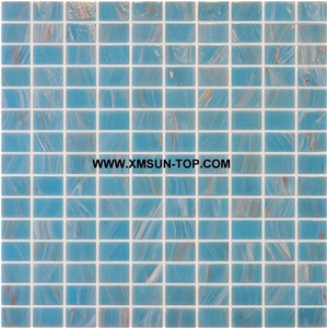 Light Blue Glass Mosaic/Square Glass Mosaic/Mosaic Pattern/Floor Mosaic/Wall Mosaic/Polished Mosaic/Interior Decoration/Customized Mosaic Tile/Mosaic Tile for Bathroom&Kitchen&Hotel Decoration