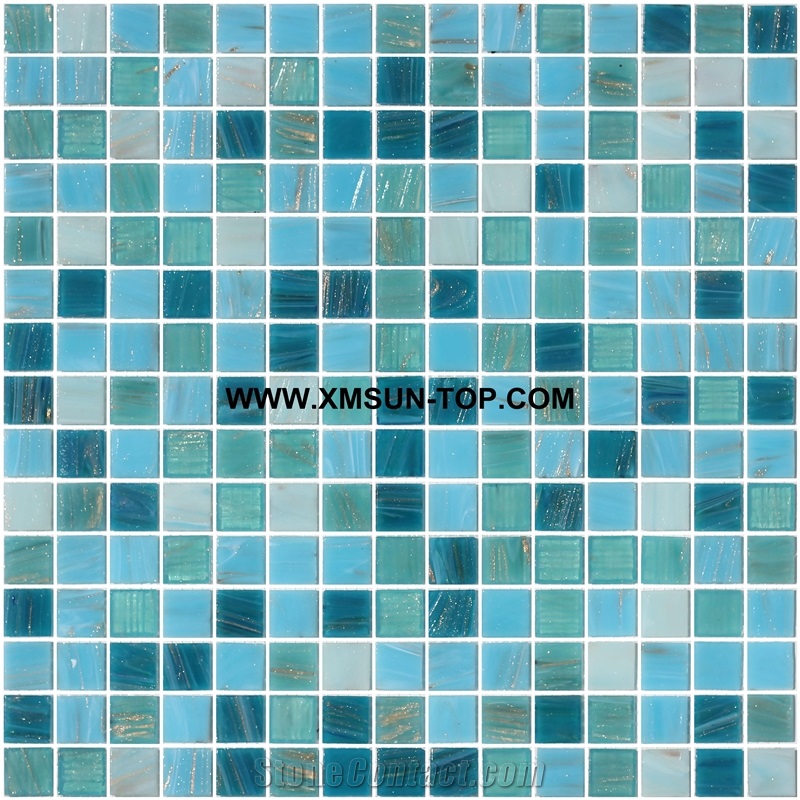 Light Green Glass Mosaic/Square Glass Mosaic/Mosaic Pattern/Floor Mosaic/Wall Mosaic/Polished Mosaic//Interior Decoration/Customized Mosaic Tile/Mosaic Tile for Bathroom&Kitchen&Hotel Decoration