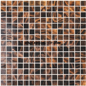 Orange Glass Mosaic/Square Glass Mosaic/Mosaic Pattern/Floor Mosaic/Wall Mosaic/Polished Mosaic/Interior Decoration/Customized Mosaic Tile/Mosaic Tile for Bathroom&Kitchen&Hotel Decoration