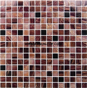 Pink Glass Mosaic/Square Glass Mosaic/Mosaic Pattern/Floor Mosaic/Wall Mosaic/Polished Mosaic/Interior Decoration/Customized Mosaic Tile/Mosaic Tile for Bathroom&Kitchen&Hotel Decoration