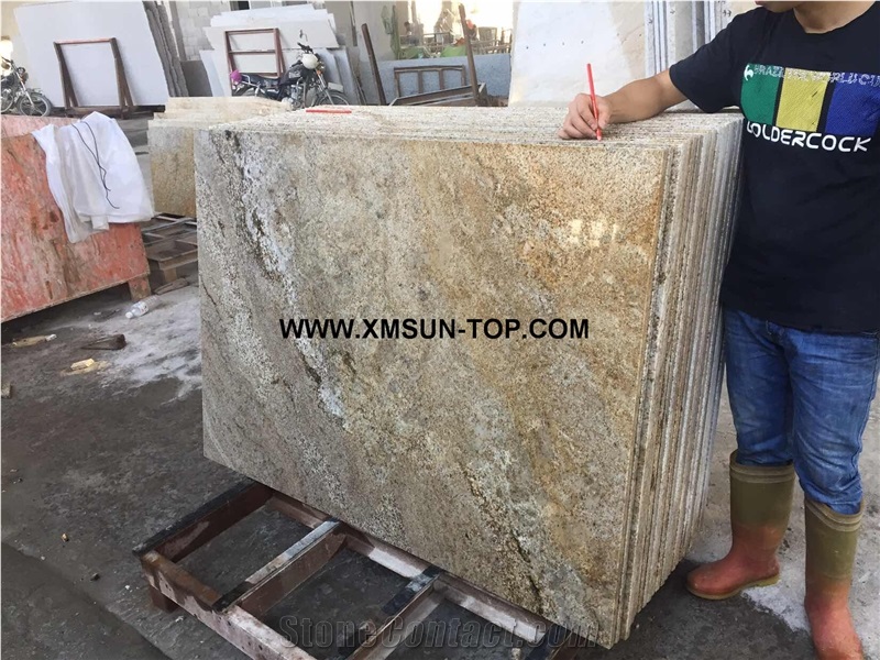 Polished Chinese Imperial Gold Granite Tile&Cut to Size/Multicolor Granite Floor Tiles/Yellow Granite Wall Tiles/China Golden Yellow Granite Panels/Granite Wall Covering&Flooring/Book-Match Effect