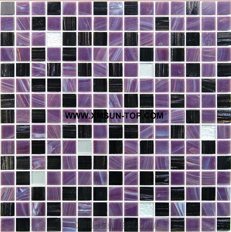 Purple Glass Mosaic/Square Glass Mosaic/Mosaic Pattern/Floor Mosaic/Wall Mosaic/Polished Mosaic//Interior Decoration/Customized Mosaic Tile/Mosaic Tile for Bathroom&Kitchen&Hotel Decoration