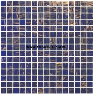 Sapphire Blue Glass Mosaic/Square Glass Mosaic/Mosaic Pattern/Floor Mosaic/Wall Mosaic/Polished Mosaic//Interior Decoration/Customized Mosaic Tile/Mosaic Tile for Bathroom&Kitchen&Hotel Decoration