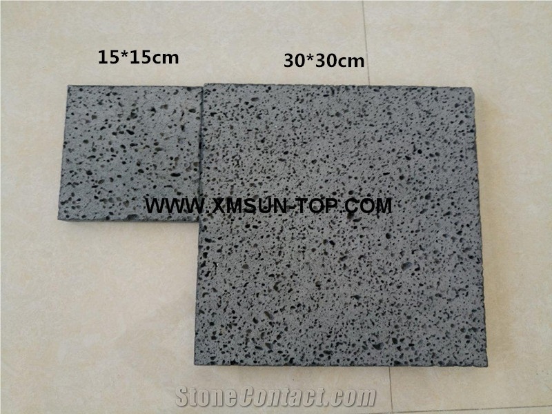 Sawn Cut Grey Lava Stone Tiles&Cut to Size(30*30cm/15*15cm)/Grey Lava Stone Floor Tiles/Grey Lava Stone Wall Tiles/Grey Lava Stone Pavers/Grey Lava Stone for Flooring&Wall Cladding