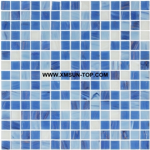 Sky Blue Glass Mosaic/Square Glass Mosaic/Mosaic Pattern/Floor Mosaic/Wall Mosaic/Polished Mosaic//Interior Decoration/Customized Mosaic Tile/Mosaic Tile for Bathroom&Kitchen&Hotel Decoration