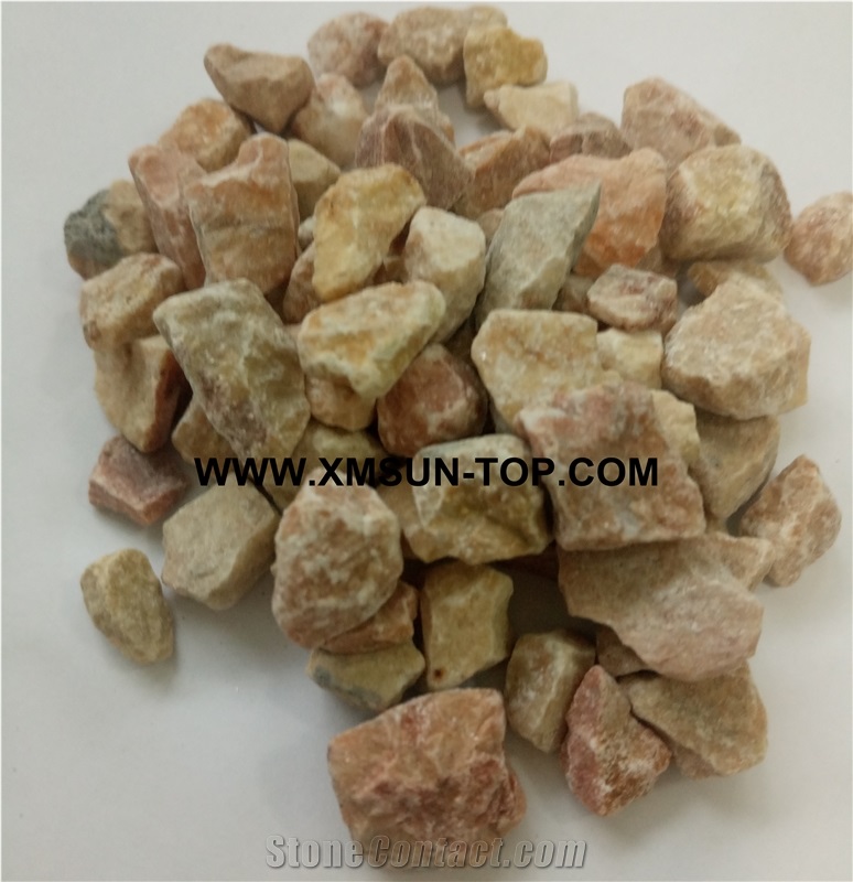 Yellow Aggregates& Gravels(2-3 Cm)/Yellow Crushed Stone/Pebbles in Small Size/Small Pebble River Stone/Gravel Stone for Garden Road Paving/Aggregates for Walkway/Landscaping Stone/Garden Decoration
