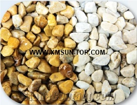 Yellowish Brown Pebbles with Different Size(Machine Cutting)/Yellow Pebbles/Round Pebbles/Pebble for Landscaping Decoration/Wall Cladding Pebble/Flooring Paving Pebble
