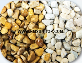 Yellowish Brown Pebbles with Different Size(Machine Cutting)/Yellow Pebbles/Round Pebbles/Pebble for Landscaping Decoration/Wall Cladding Pebble/Flooring Paving Pebble