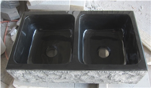 Black Granite Wash Basin and Bathroom Sink/China Absolute Black Granite Mongolia Polished Black Washbasin /Bathroomsink,China Black Granite Basin
