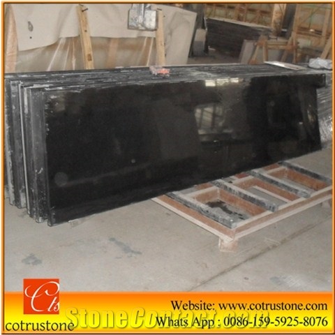 China Granite Absolute Black Hebei Black Polished Kitchen Countertop,Bar Top,Island Top,Bullnosed Desk Tops, Bench Tops,Work Top,Hebei Black Granite Countertops,Black Granite Kitchen Countertop